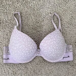 PINK Victoria's Secret Leopard Print Push Up Bra